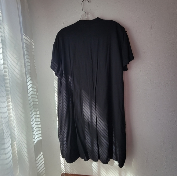 Medium Black Casual Dress Tunic Top w/ Pockets Cuffed Short Sleeves Time & Tru - Picture 3 of 10